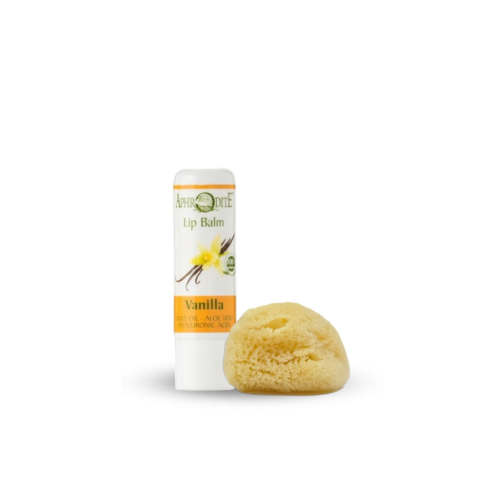 Aphrodite Lip Balm and Facial Sponge Set